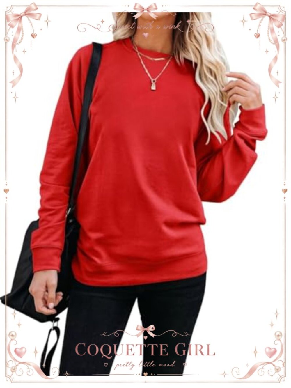 INFITTY Womens Crewneck Sweatshirt Long Sleeve Casual Fall Pullover